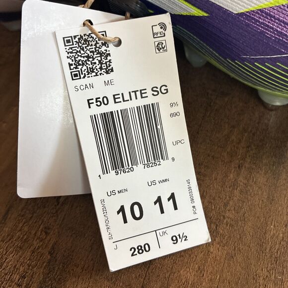 Adidas F50 Elite SG Soccer Cleats Men Size 10 Purple Rush Lucid Lemon JH7633 main image 6